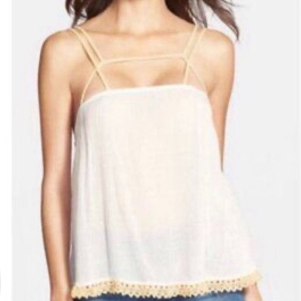 Intimately Free People White Beige Lace Strappy Summer Tank Top